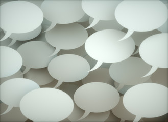 3D illustration. Background image with talk balloons. Image with depth of field.