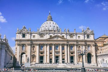 Saint Peters Basilica - Vatican - Rome, Italy - obrazy, fototapety, plakaty