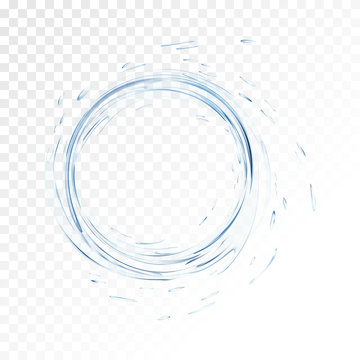 Water vector splash isolated on transparent background. blue realistic aqua circle with drops. top view. 3d illustration. semitransparent liquid surface backdrop created with gradient mesh tool.