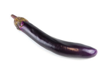 single eggplant on white background