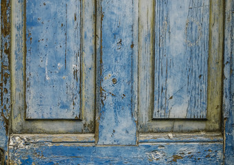 wood blue door