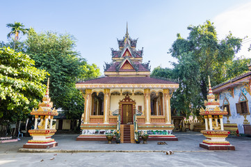 Naklejka premium The details of That Luang temple in the centre of Vientiane, Laos