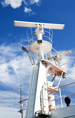 Ship's radar communication. Vertical.
