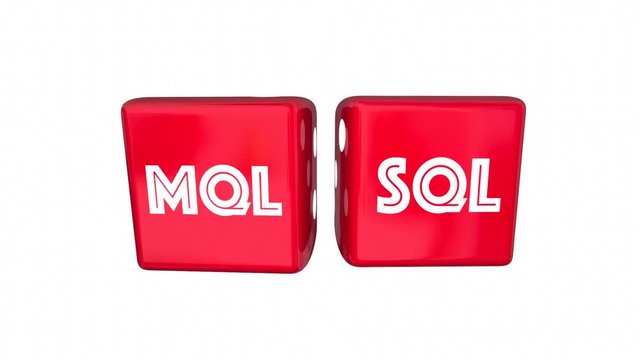 MQL SQL Marketing Sales Qualified Leads Two Dice Rolling 3d Animation