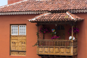 Fototapeta na wymiar Maison traditionnelle canarienne, La Orotava, Tenerife
