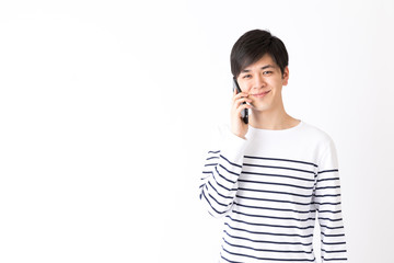 portrait of young asian man isolated on white background