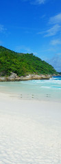 Fototapeta na wymiar Beautiful sandy beach on a tropical island