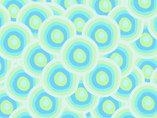 circle pattern abstract background, blue and green theme, illustration, watercolor paint style, copy space for text