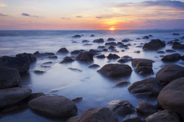 Fototapeta na wymiar Sunset at Lanta Island, south of Thailand