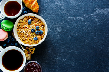 Breakfast concept on table