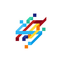 Abstract colorful geometric isometric background vector illustration