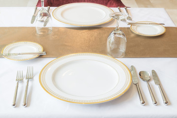 Modern tableware on table contemporary