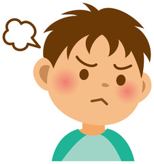 小学生　男の子　表情　怒る
