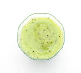 kiwi smoothie on white background