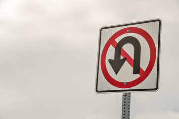 No U-turn Sign 
