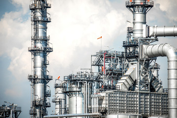 Industrial zone,The equipment of oil refining,Close-up of industrial pipelines of an oil-refinery plant,Detail of oil pipeline with valves in large oil refinery.