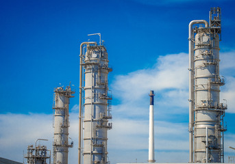 Industrial zone,The equipment of oil refining,Close-up of industrial pipelines of an oil-refinery plant,Detail of oil pipeline with valves in large oil refinery.