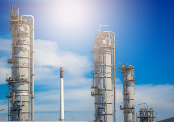 Industrial zone,The equipment of oil refining,Close-up of industrial pipelines of an oil-refinery plant,Detail of oil pipeline with valves in large oil refinery.
