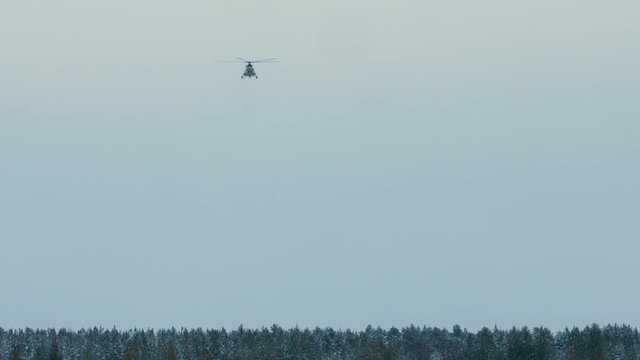 Mi-8 helicopter in the air