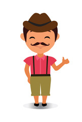 Happy, Smiling and Laughing Avatar of Cartoon Character in Flat Vector - Use as Emoji, Mascot or Emoticon Young Male with Thumbs Up, Illustration Isolated on White Background