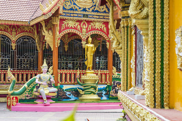 The details of Wat Si Muang Buddhist temple in Vientiane, Laos