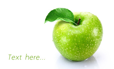  green apple with leaf