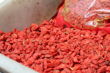 Red Tibetan Goji Berries Xining Qinghai China Asia