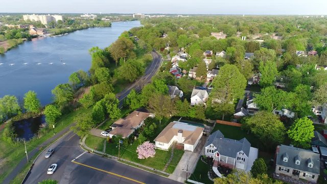Aerial View Cooper River Boating Rowing Pennsauken New Jersey