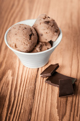 Sorbet of banana chocolate