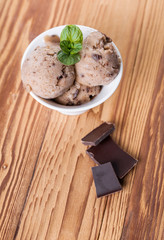 Sorbet of banana chocolate