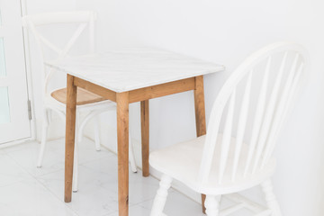 Retro Style Of White Wooden Chair