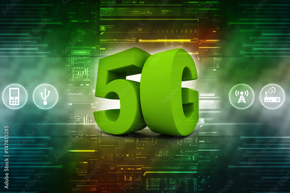 Poster 3d rendering 5g network 5g connection