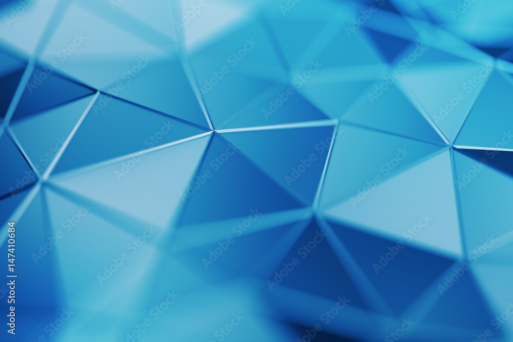 Poster abstract 3d rendering of triangulated surface. contemporary background. futuristic polygonal shape. 