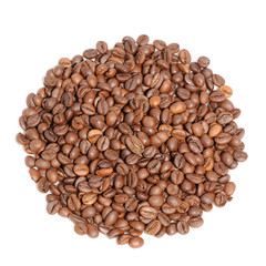 Pile of Coffee Beans Isolated on White Background