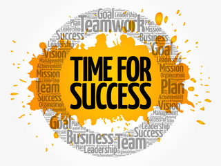 Time for Success word cloud, business concept background