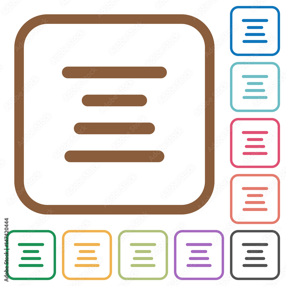 Poster text align center simple icons