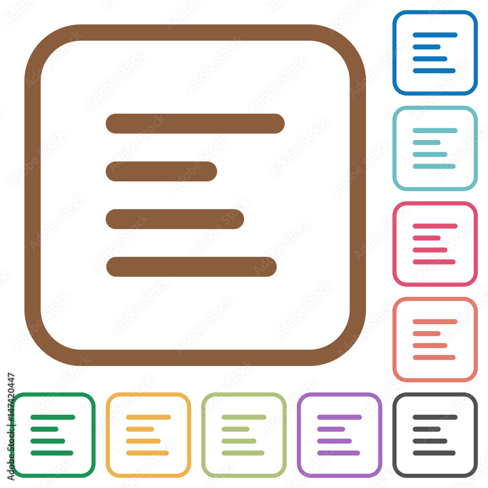 Poster text align left simple icons