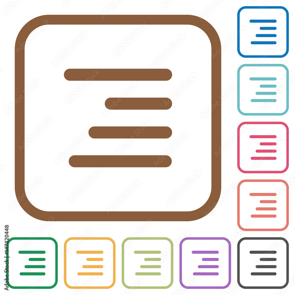 Poster text align right simple icons