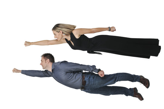 Falling or Flying Man and Woman