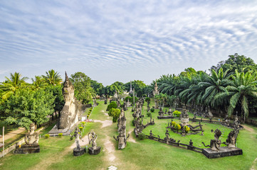 The landscape of Buddha Park, Vientiane Prefecture, Laos