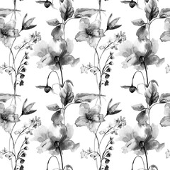 Seamless wallpaper with flowers - 147424805