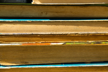 Stack of the old books. Books background