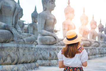 Travel at Wat Thung Yai (Buddhism Park) in Nakhon Sri Thammarat, Thailand.