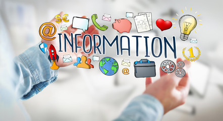 Businessman using hand-drawn presentation