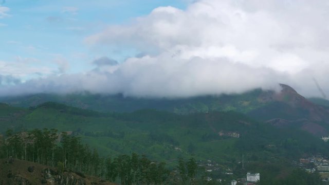 Clouds Moving Over The Mountains