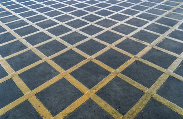 Abstract yellow isometric grid line pattern of the road