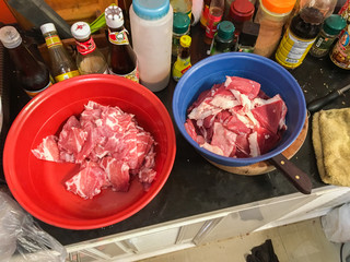 Marinate the meat for cooking