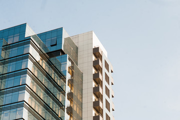 Multi-storey building with glass windows