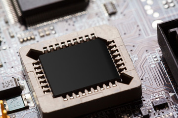 Microchips on a circuit board