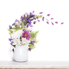 Violet bouquets in vase